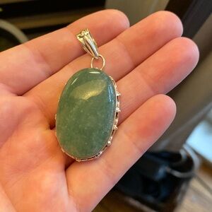 .925 Silver and Green Quartz pendant